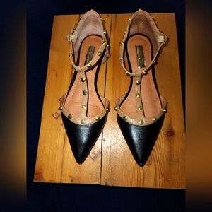 Halogen Black and Tan Studded Heels